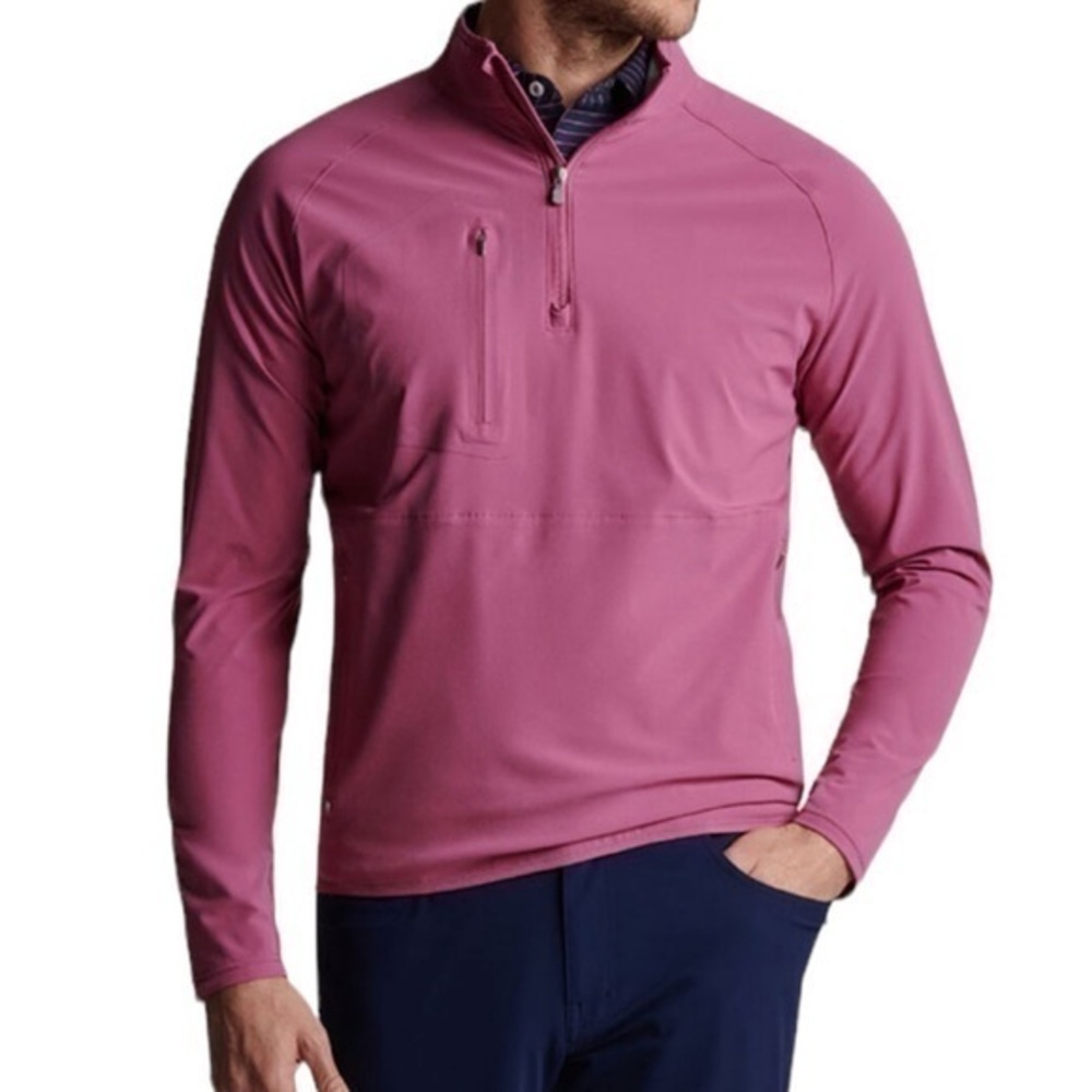 NWT Peter Millar Rosewood Pink Flex Adapt 1/2 Zip Pullover Shirt XL‎